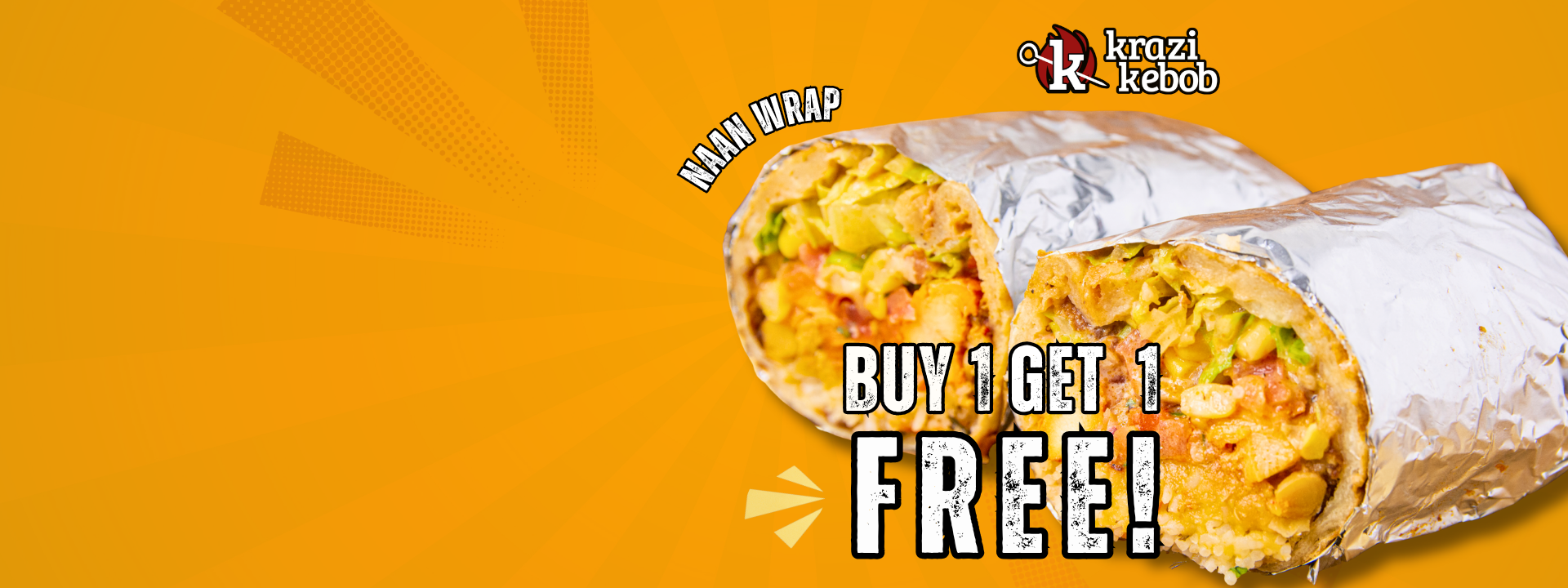 Krazi Kebob Wrap - Buy 1 Get 1 Free Promotion